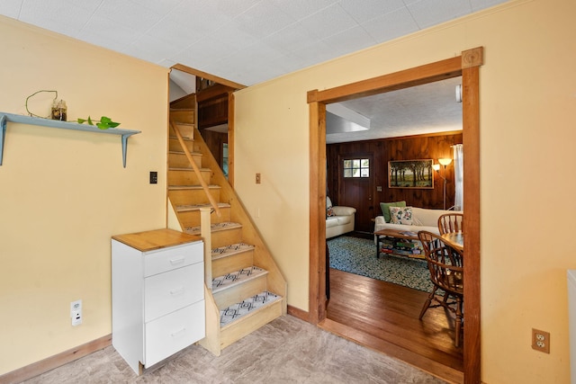 1467 Rte 292, Holmes, NY 12531 - stairway with wood walls and baseboards