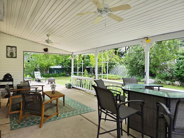 356 Montgomery Ave, West Babylon, NY 11704 - view of patio / terrace featuring a ceiling fan