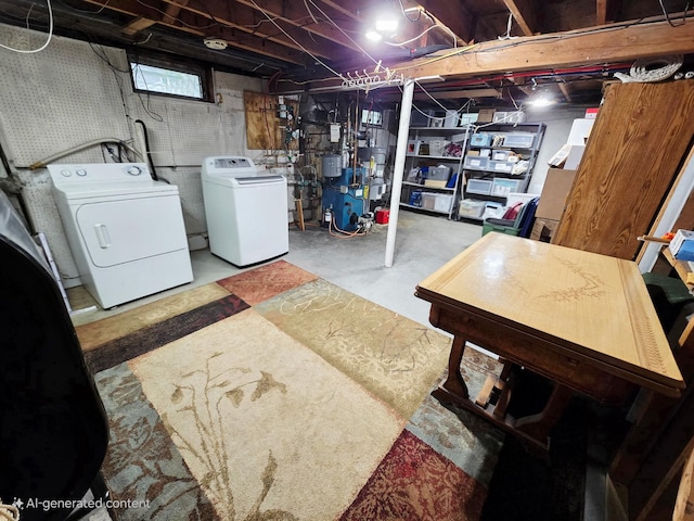356 Montgomery Ave, West Babylon, NY 11704 - basement with separate washer and dryer and a heating unit