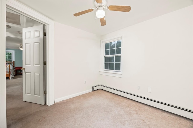 979 Duell Rd, Stanfordville, NY 12581 - unfurnished room featuring a baseboard heating unit, carpet, and a ceiling fan
