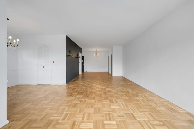 3530 Henry Hudson Pkwy Unit 1B, Bronx, NY 10463 - spare room featuring a chandelier