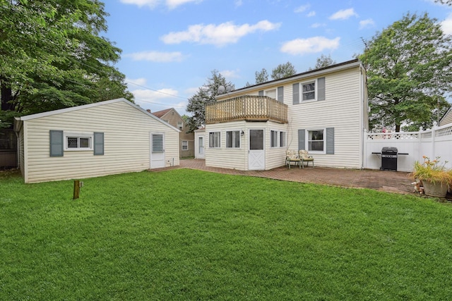 129 Spring Ln, Levittown, NY 11756 - rear view of property with a balcony and a patio