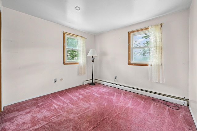 129 Spring Ln, Levittown, NY 11756 - unfurnished room with a baseboard radiator and carpet floors