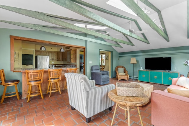 77 Nancy Blvd, Merrick, NY 11566 - living area featuring a baseboard heating unit and a skylight