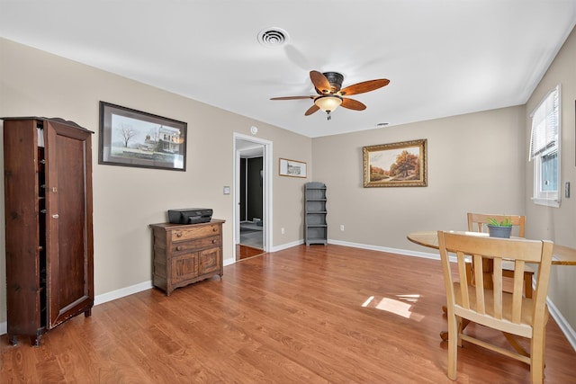 9 Grandview Ave, Middletown, NY 10940 - dining room featuring a ceiling fan and light wood-style floors