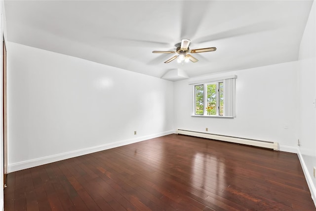154-70 11th Ave, Beechhurst, NY 11357 - spare room with a baseboard radiator, a ceiling fan, and dark wood finished floors