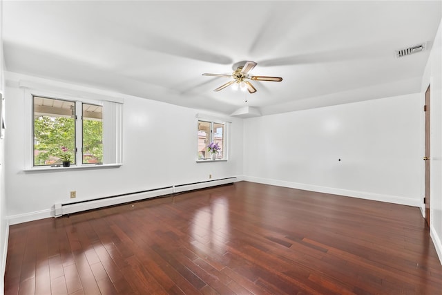 154-70 11th Ave, Beechhurst, NY 11357 - spare room with a baseboard heating unit, a ceiling fan, and hardwood / wood-style floors