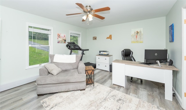 7 Glen Ct, Pawling, NY 12564 - home office with wood finished floors and a ceiling fan