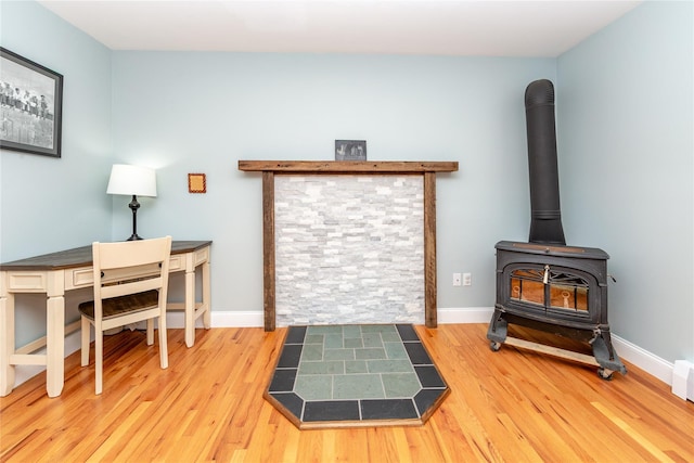 7 Glen Ct, Pawling, NY 12564 - detailed view of wood finished floors and a wood stove