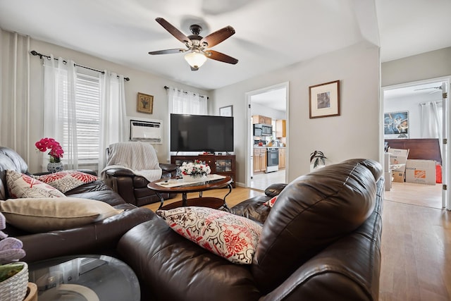 1639 Hone Ave, Bronx, NY 10461 - living area featuring a ceiling fan and wood finished floors