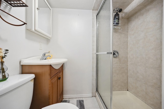 1639 Hone Ave, Bronx, NY 10461 - full bath featuring tiled shower, vanity, and tile patterned floors