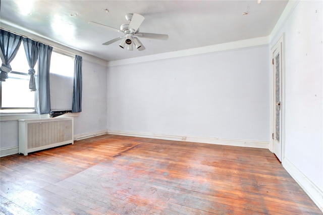 7914 Elks Rd, Elmhurst, NY 11373 - unfurnished room featuring radiator, wood-type flooring, and ceiling fan