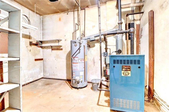 7914 Elks Rd, Elmhurst, NY 11373 - utility room featuring water heater and a heating unit