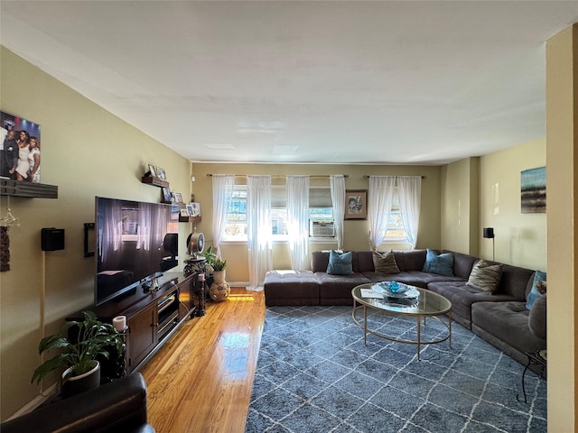 4406 Murdock Ave, Bronx, NY 10466 - living room with wood finished floors and cooling unit