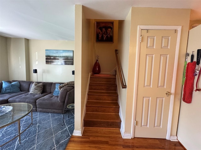 4406 Murdock Ave, Bronx, NY 10466 - staircase featuring wood finished floors and baseboards