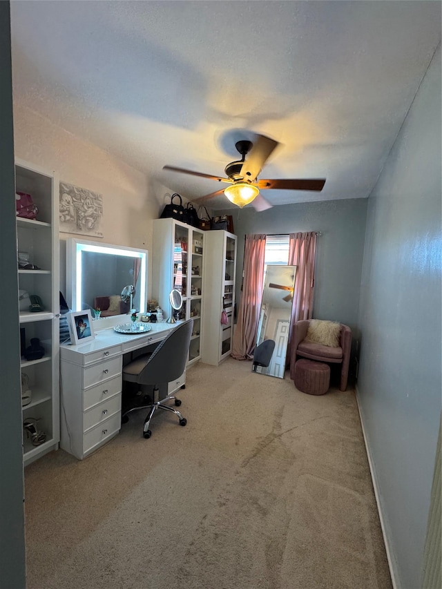 4406 Murdock Ave, Bronx, NY 10466 - office area with light colored carpet and ceiling fan