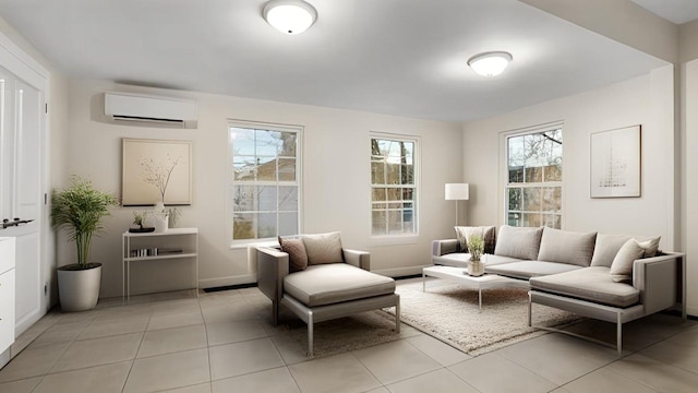 508 Van Nest, Bronx, NY 10460 - living room with a wall mounted air conditioner and light tile patterned floors
