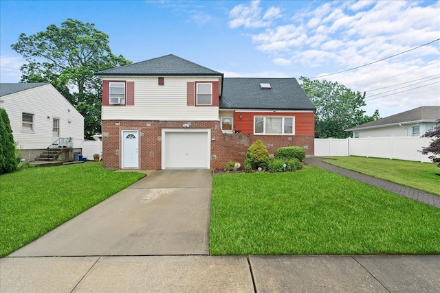 159 Branch Ave, Freeport, NY 11520 - tri-level home featuring brick siding, driveway, an attached garage, and roof with shingles