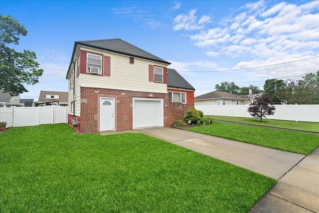 159 Branch Ave, Freeport, NY 11520 - traditional-style home featuring brick siding, concrete driveway, a garage, and a shingled roof