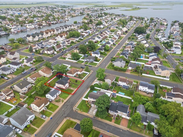 159 Branch Ave, Freeport, NY 11520 - aerial view of property's location with nearby suburban area, a nearby body of water, and property boundaries highlighted
