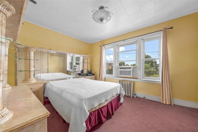 966 E 42nd St, Brooklyn, NY 11210 - carpeted bedroom with radiator and cooling unit