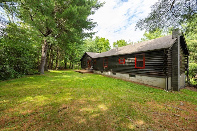 844 Salt Point Tpke, Pleasant Valley, NY 12601 - view of grassy yard with a deck