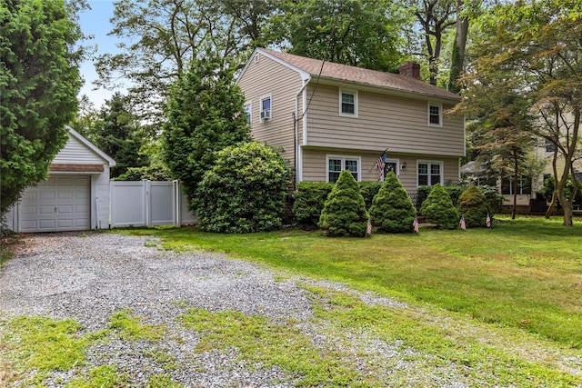 12 Greentree Ct, Northport, NY 11768 - colonial home featuring a chimney and a garage
