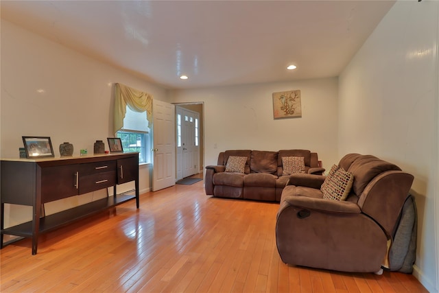 22 Indian Ave, Flanders, NY 11901 - living area featuring light wood-style flooring and recessed lighting
