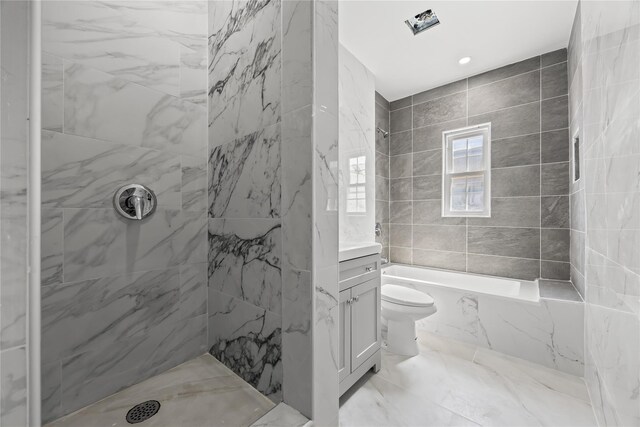 24-08 97th St, East Elmhurst, NY 11369 - full bath with vanity, tile walls, and bathtub / shower combination