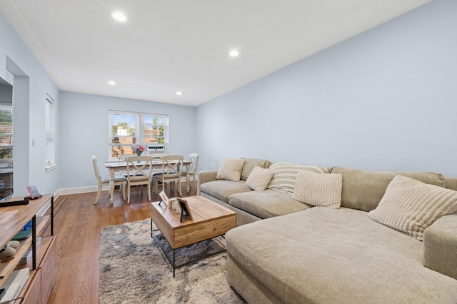102 S Village Ave Unit 3A, Rockville Centre, NY 11570 - living room with wood finished floors and recessed lighting