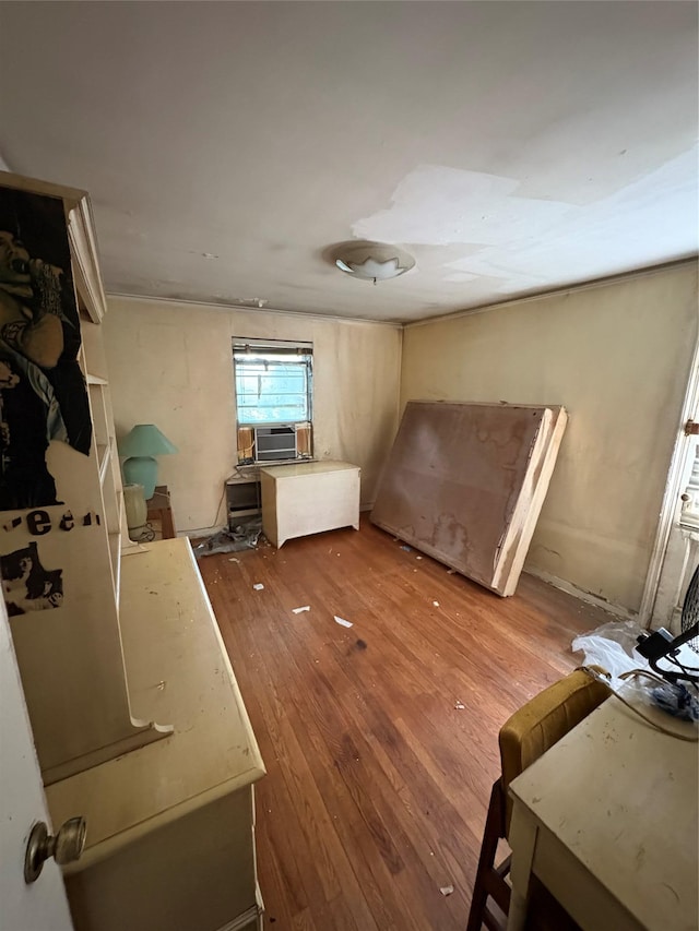 425 W 256th St, Bronx, NY 10471 - bedroom with hardwood / wood-style flooring and cooling unit