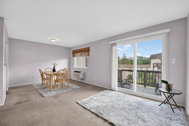 17 Village Park Dr Unit 3A, Fishkill, NY 12524 - carpeted dining area featuring a wall mounted AC and baseboards