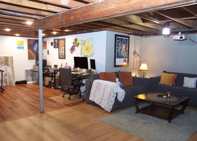 2189 Cedar Ave, Ronkonkoma, NY 11779 - living room featuring a desk and wood finished floors
