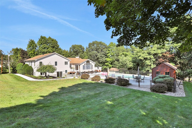 35 Lattintown Rd, Newburgh, NY 12550 - view of yard with a patio, an outdoor pool, and view of scattered trees