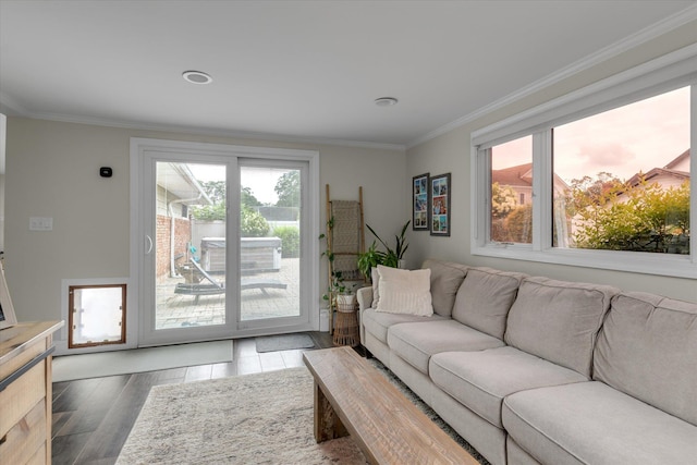 2854 Lenox Rd, Oceanside, NY 11572 - living area featuring crown molding and wood finished floors