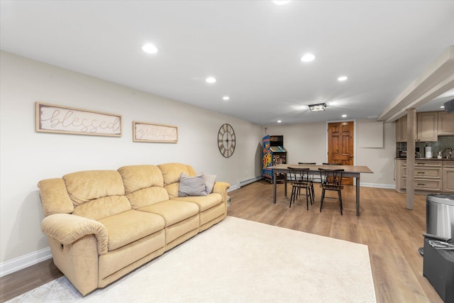 2854 Lenox Rd, Oceanside, NY 11572 - living area featuring recessed lighting and light wood finished floors