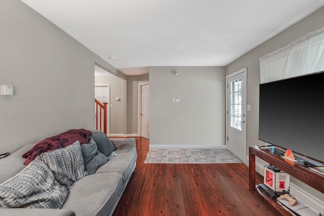 436 Oceanside St, Islip Terrace, NY 11752 - living room with stairway and wood finished floors