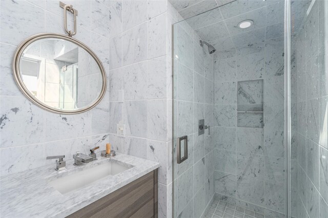 4105 Soundview Ave, Mattituck, NY 11952 - full bathroom featuring a stall shower and vanity