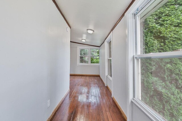 14 Cooper Dr, Nanuet, NY 10954 - corridor featuring vaulted ceiling and hardwood / wood-style floors