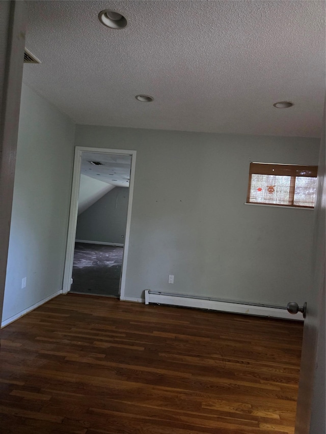 69 Mitchell Rd, Somers, NY 10589 - unfurnished room with a textured ceiling, wood finished floors, a baseboard heating unit, and recessed lighting