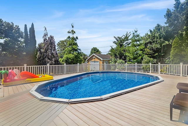 184 Overlook Dr, East Islip, NY 11730 - view of pool with a wooden deck