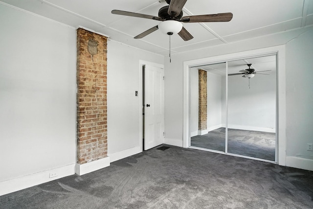 14 Washington Ave, Port Jervis, NY 12771 - unfurnished bedroom with carpet flooring, a closet, and a ceiling fan
