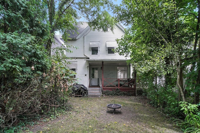 14 Washington Ave, Port Jervis, NY 12771 - view of front of property featuring an outdoor fire pit and covered porch
