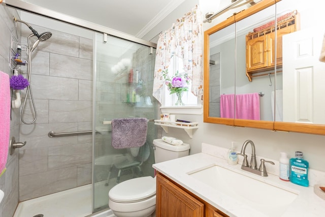 1191 E 3rd Ave, Bay Shore, NY 11706 - full bath with ornamental molding, vanity, and a stall shower