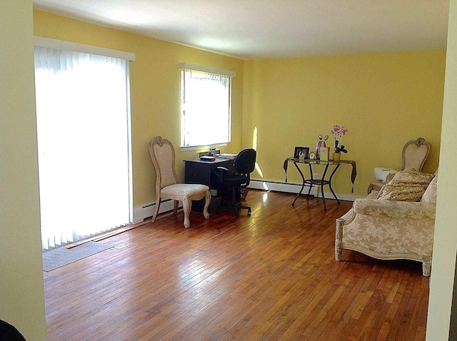 8502 57th Rd, Elmhurst, NY 11373 - sitting room with wood-type flooring and an office area