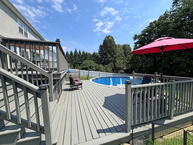 1002 Forest Gln, New Windsor, NY 12553 - view of swimming pool with a wooden deck