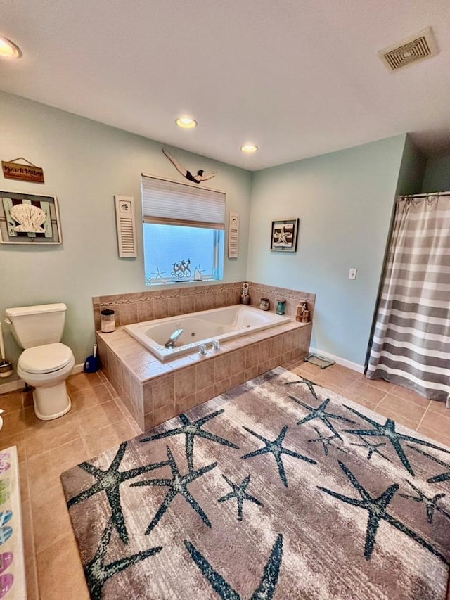 1002 Forest Gln, New Windsor, NY 12553 - bathroom featuring tile patterned floors, a whirlpool tub, and recessed lighting