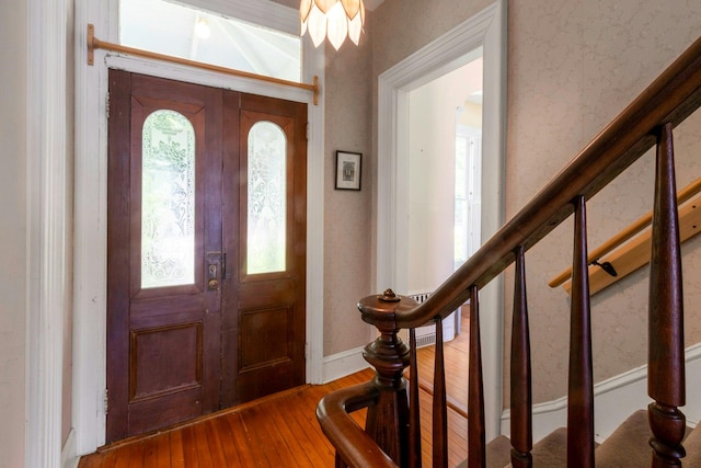 165 River Rd, Nyack, NY 10960 - entryway featuring hardwood / wood-style floors and wallpapered walls