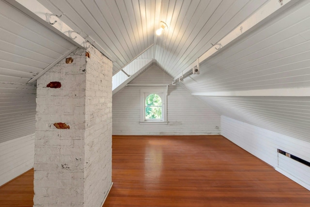 165 River Rd, Nyack, NY 10960 - additional living space featuring lofted ceiling, wood finished floors, and wooden ceiling