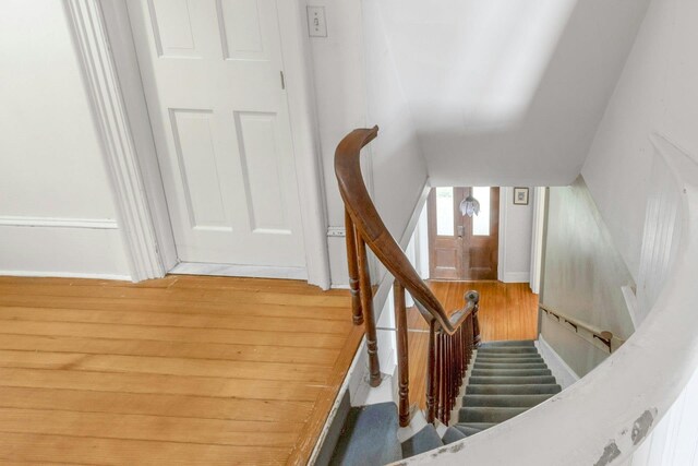 165 River Rd, Nyack, NY 10960 - stairway featuring wood finished floors and baseboards